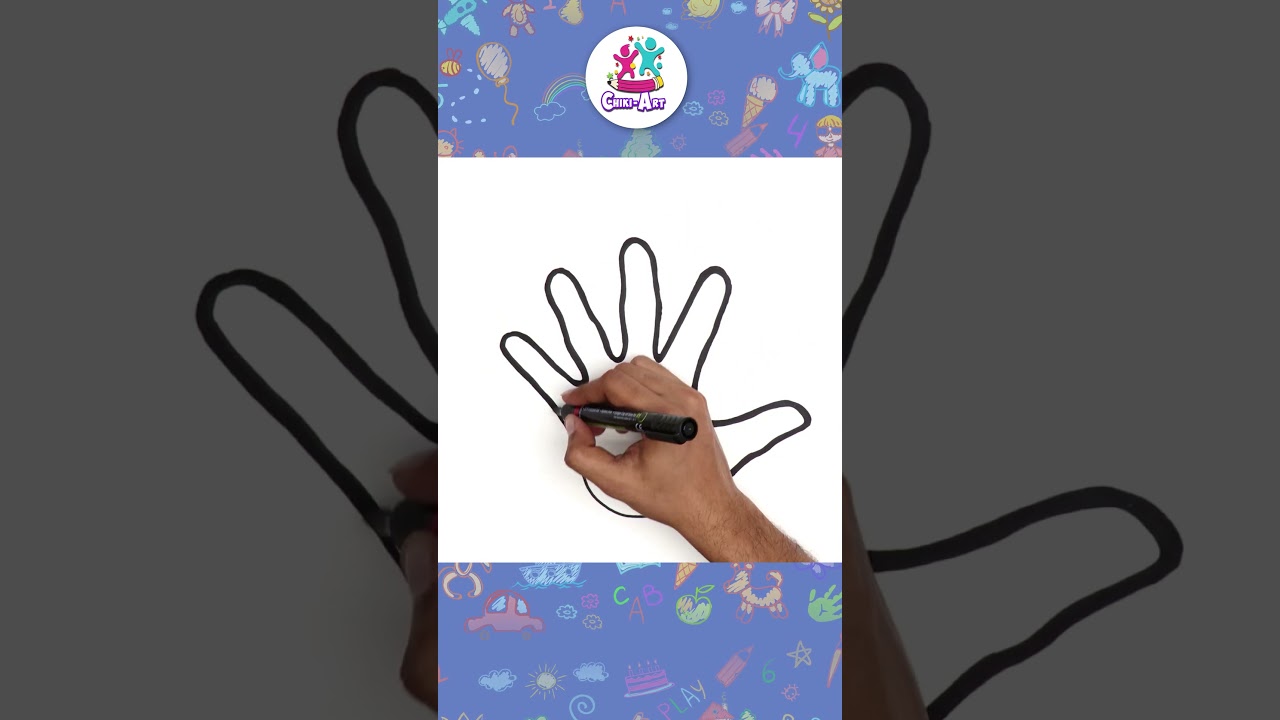 🌈How To Draw A Hand🖐️ | Step By Step Drawing #shorts #chikiart #hooplakidzhowto