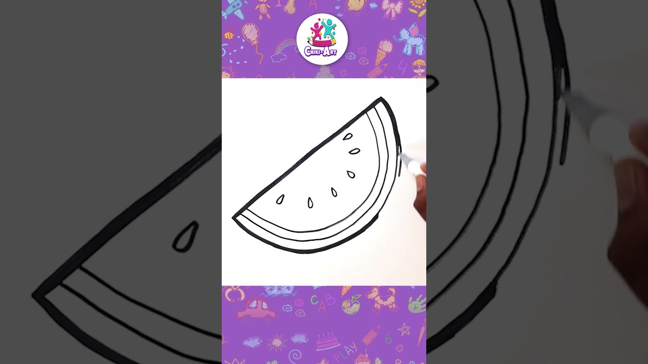 How To Draw A Watermelon Easily 🍉🖍️ #shorts #drawing #coloring #hooplakidzhowto