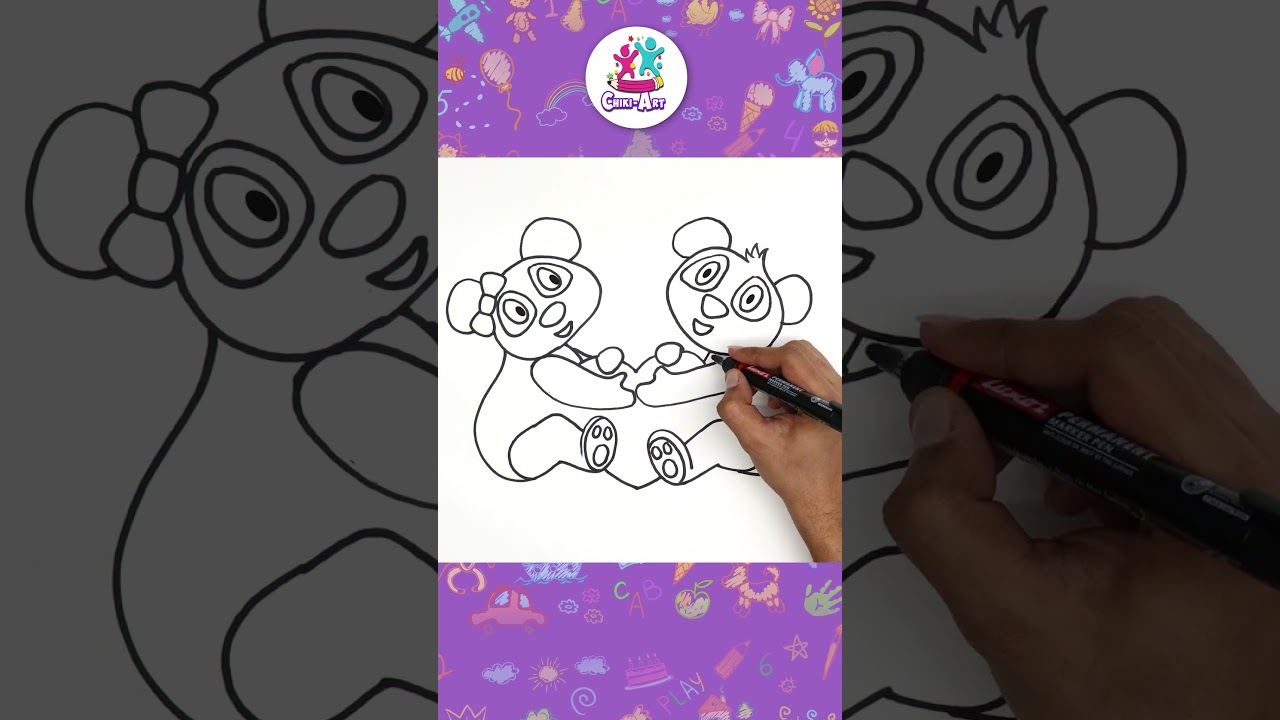 15 Second Panda Drawing Challenge🐼 #shorts #drawing