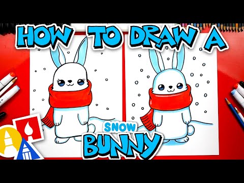 How To Draw a Snow Bunny - Easy Winter Drawing for Kids