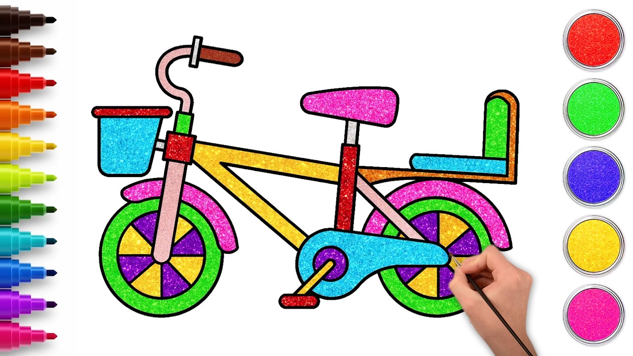 How To Draw A  Bicycle 🚴| Step By Step Drawing For Kids | Chiki Art | HooplaKidz How To