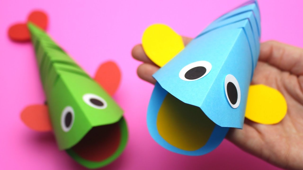 Moving Paper Fish - Interactive Paper Craft for Kids