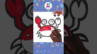 How To Draw Crab Easily 🦀 #shorts #drawing #coloring #hooplakidzhowto