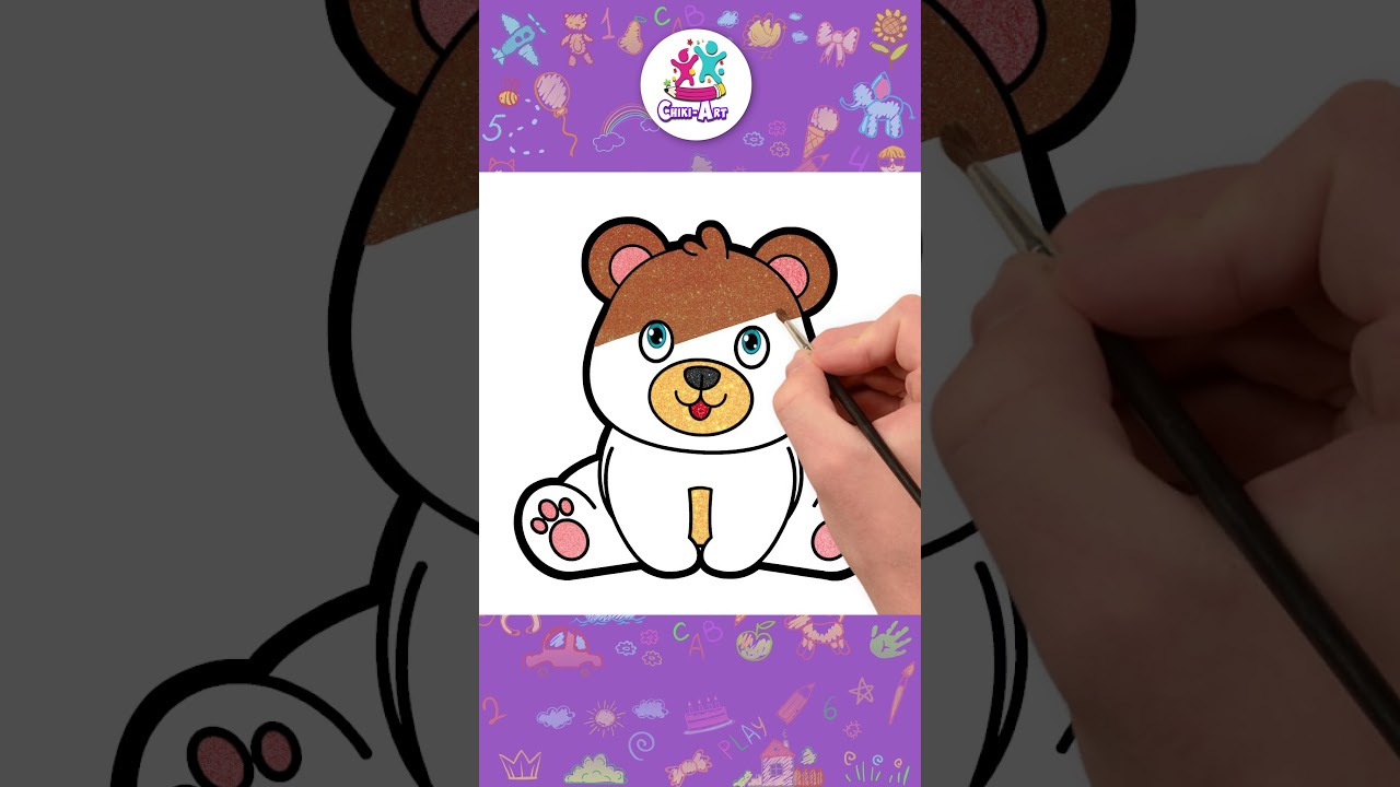 Teddy Bear Drawing For Kids 🧸#shorts #drawing #coloring #hooplakidzhowto