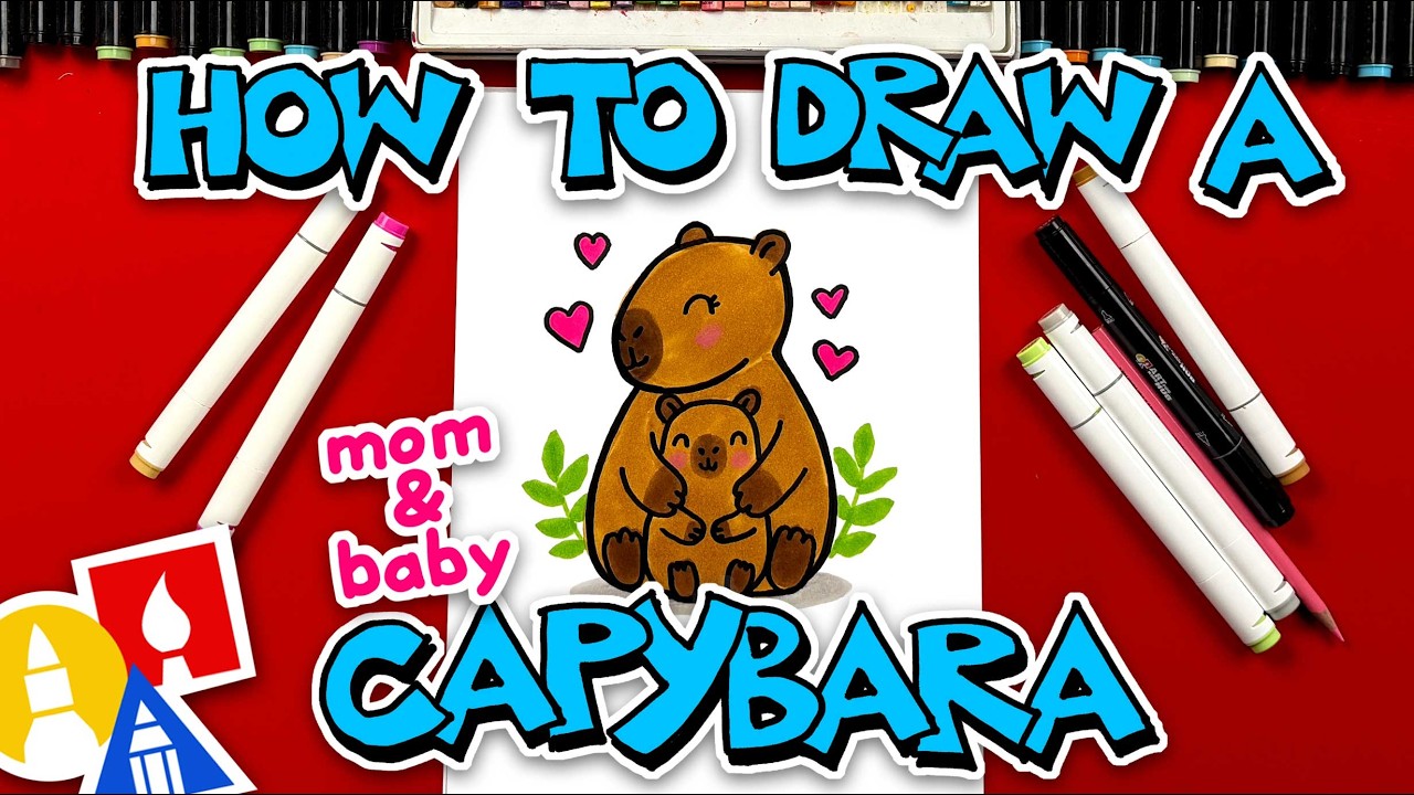 How to Draw A Mom And Baby Capybara