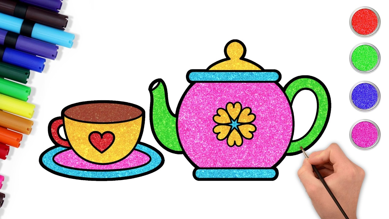 Teapot Drawing 🫖🍵 | Step By Step Drawing Tutorial | HooplaKidz How To