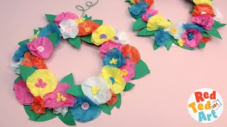 Tissue Paper Flower Wreath