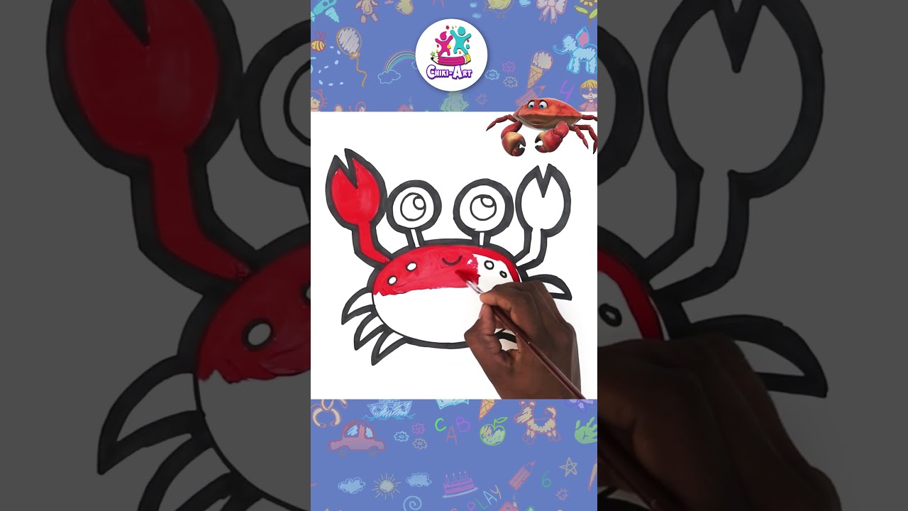 How To Draw Crab Easily π¦ #shorts #drawing #coloring #hooplakidzhowto