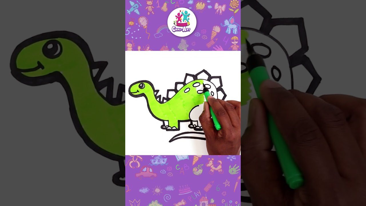 How To Draw A Dinosaur 🦕 | T-Rex Dinosaur Drawing #shorts #drawing #coloring #hooplakidzhowto