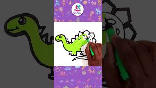 How To Draw A Dinosaur π¦ | T-Rex Dinosaur Drawing #shorts #drawing #coloring #hooplakidzhowto